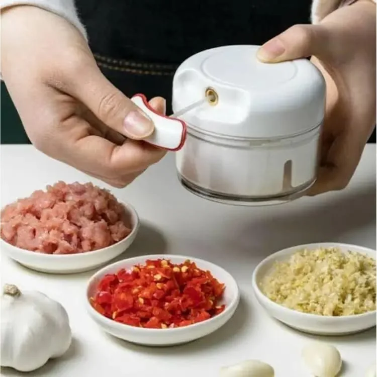 Mini Hand Held Powerful Vegetable Nuts Fruit Meat Chopper Mincer Grinder Blender Shredder