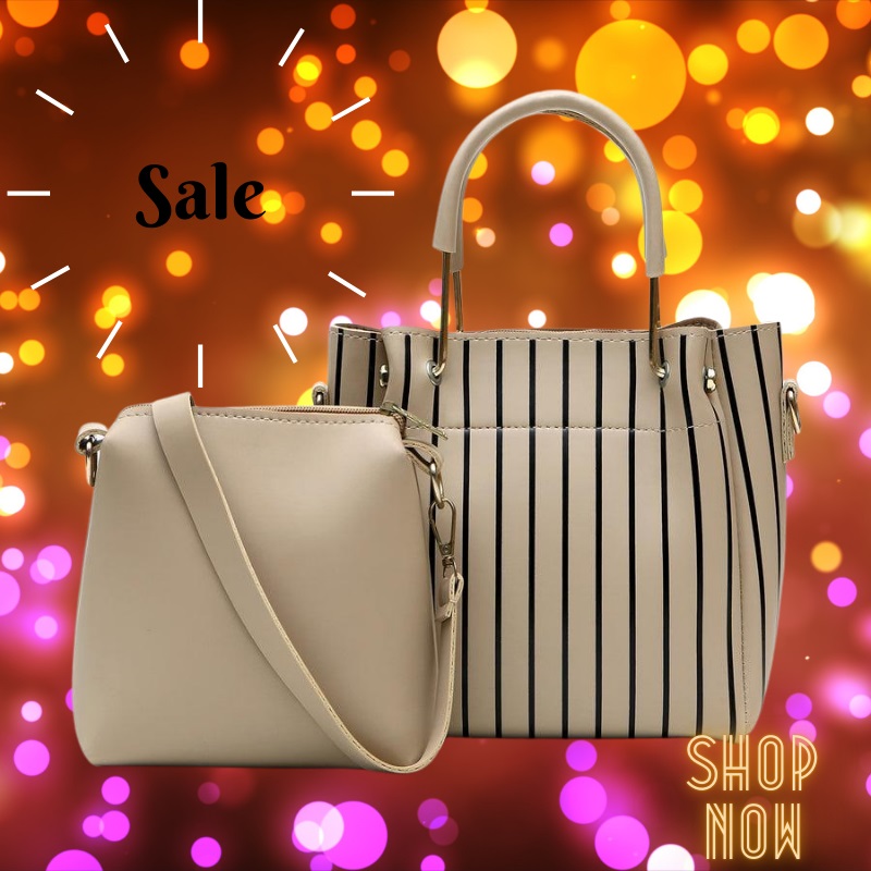 Two elegant handbags side by side, each adorned with the word "Sale," highlighting a special discount opportunity.