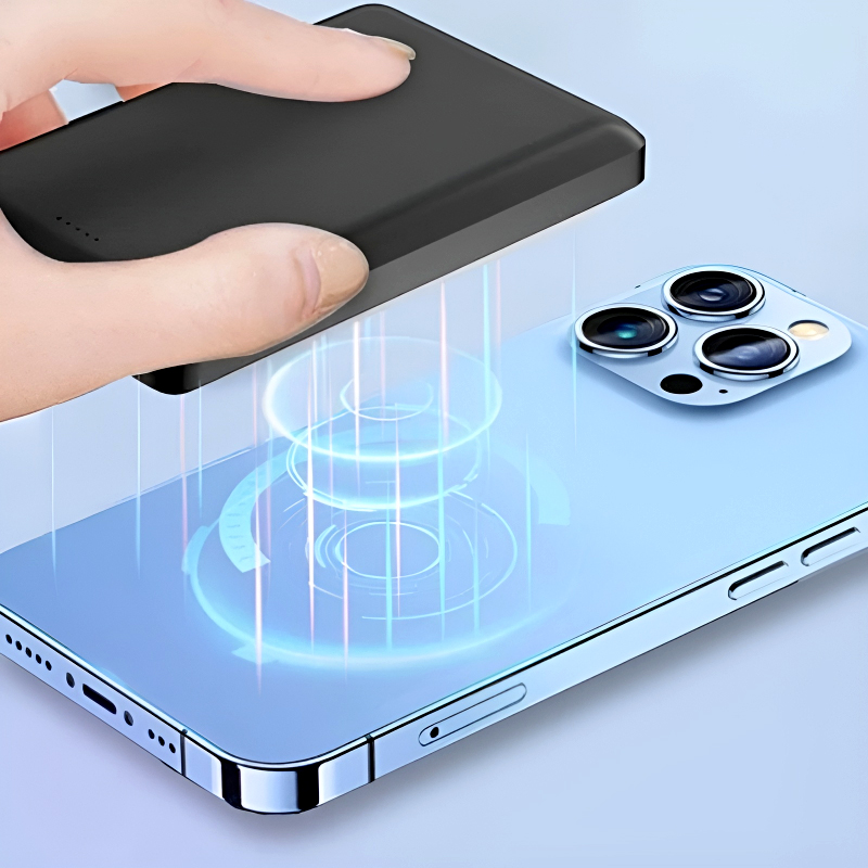 ASPOR A382 wireless magnetic power bank with 10,000mAh capacity, featuring 15W wireless fast charging, dual device simultaneous charging, and magnetic suction for secure attachment, showcased in a modern design